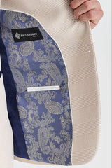 Regent - Crème geruite blazer, bruiloftstijl voor mannen
