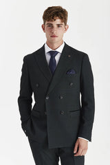 Regent - Groen geruite double-breasted blazer voor heren