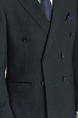 Regent - Groen geruite double-breasted blazer voor heren