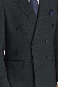 Regent - Groen geruite double-breasted blazer voor heren