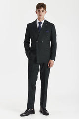 Regent - Groen geruite double-breasted blazer voor heren