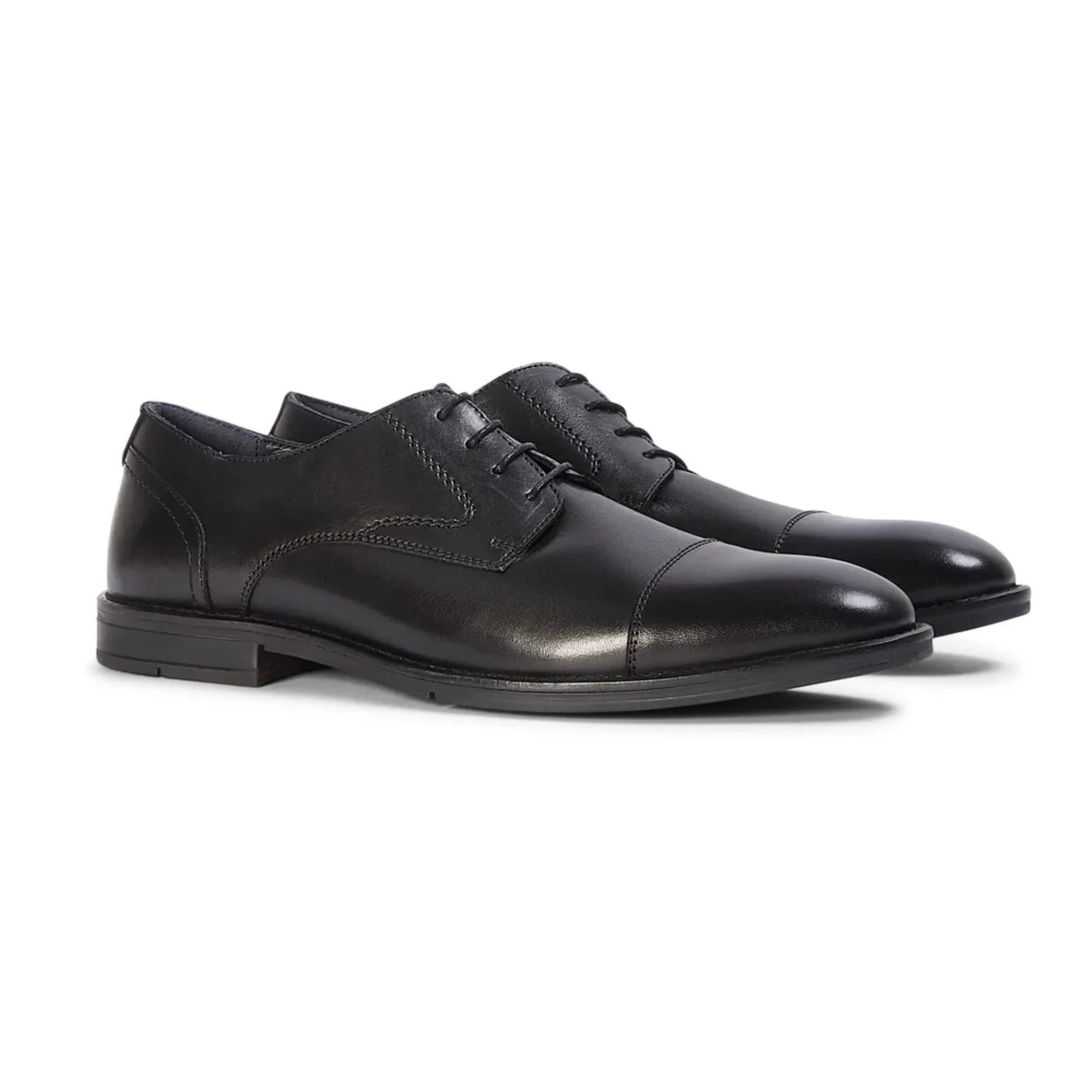 Regent - Heren Derby schoenen van zwart, gepolijst leer