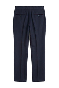 Regent - Heren Marineblauwe Geruite Broek