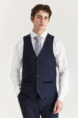 Regent - Heren Marineblauw Geruit Vest