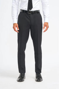 Roberto - Men's Black 3 Piece Shadow Stripes Wool Blend Suit