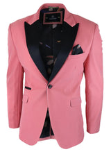 Mens Velvet Blazer Tuxedo Jacket Black Satin Lapel Pastel Pink