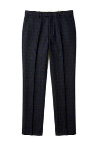Ryan - Heren Marineblauwe Tweed Geruite Broek