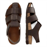 Stanley C1 - Waterdichte herensandalen van schorsbruin leer
