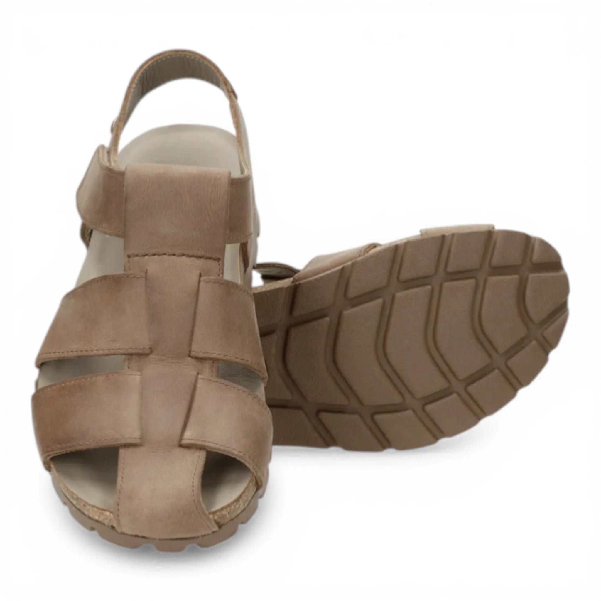 Stanley C8 - Waterdichte leren sandalen voor heren in taupekleur