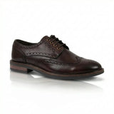 Stokes - Bruine leren wingtip brogue veterschoenen voor heren