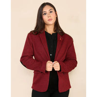 Dames Tweed Herringbone Blazer Jasje Wijnrood Klassiek Jaren 20