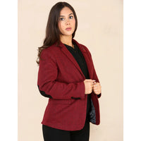 Dames Tweed Herringbone Blazer Jasje Wijnrood Klassiek Jaren 20