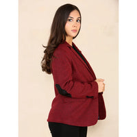 Dames Tweed Herringbone Blazer Jasje Wijnrood Klassiek Jaren 20