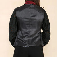 Dames Tweed Herringbone Vest Wijnrood Klassiek Jaren 20