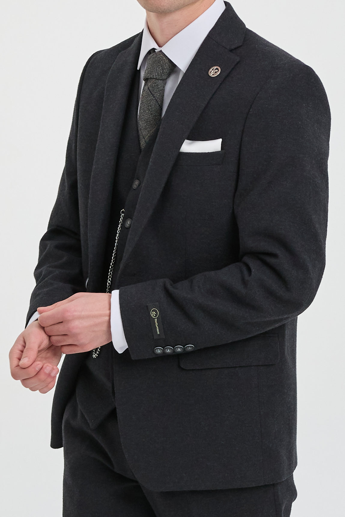 Heren zwart vintage pak uit de jaren 20