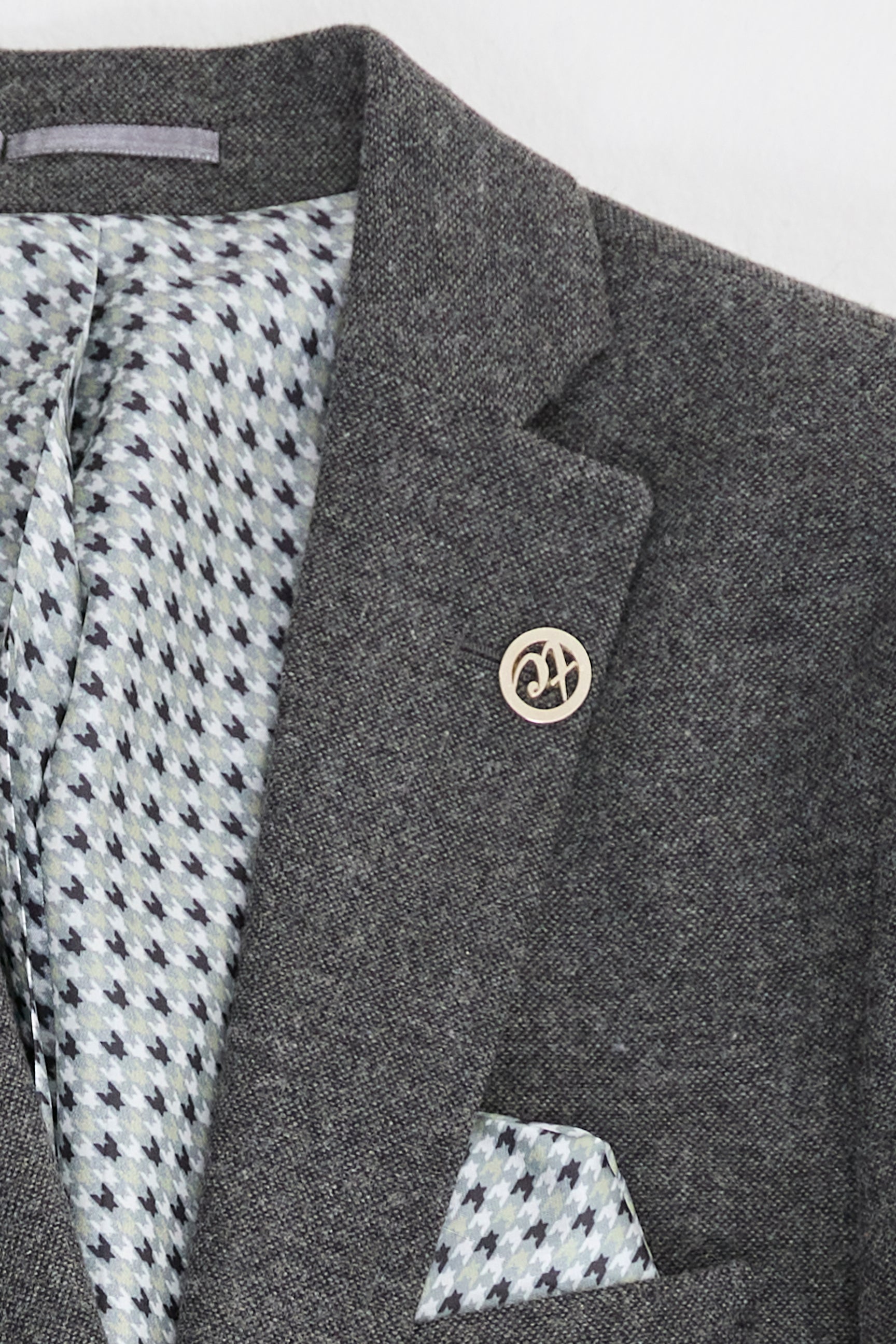 Heren grijs wollen pak