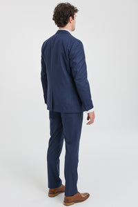 Heren 3-delig krijtstreep marineblauw pak