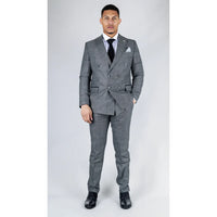 STZ90 - Men's Grey Double Breasted 2 Piece Suit