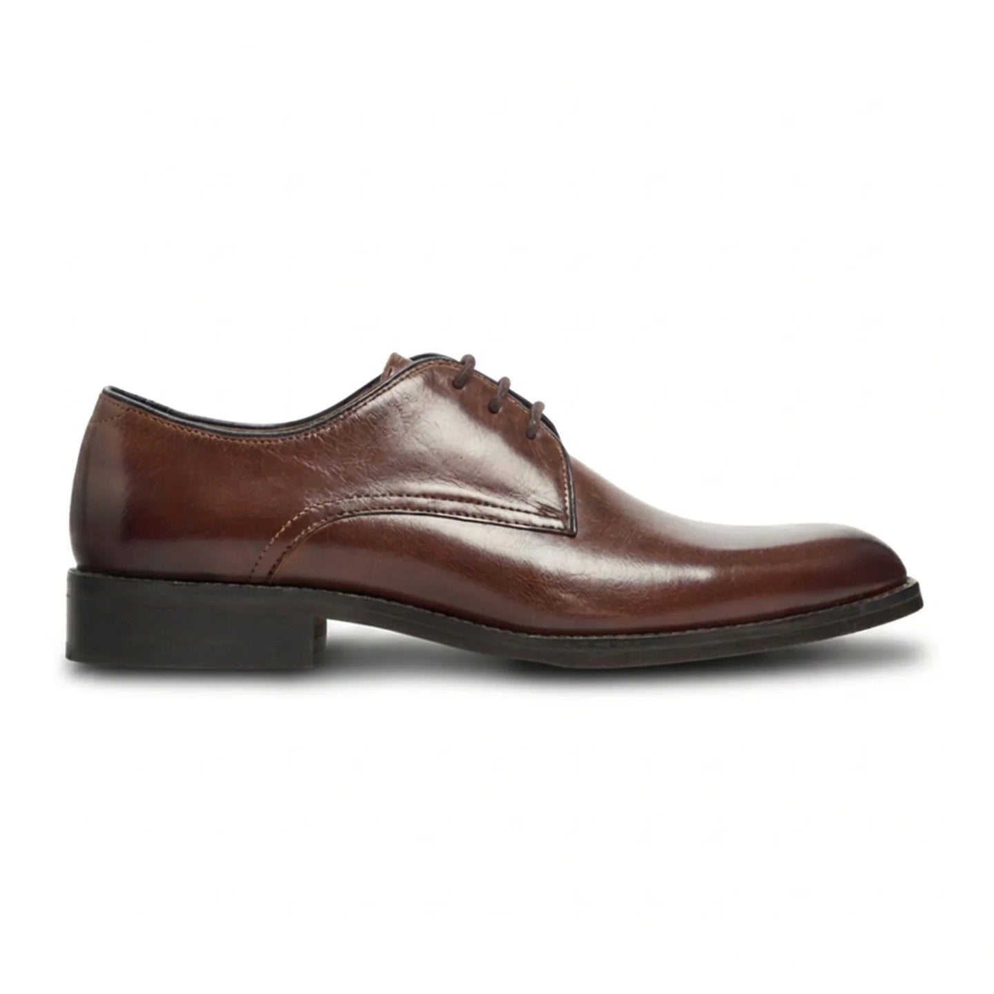 Taylor - Klassieke Derby-schoenen voor heren, bruin leer, met vetersluiting.