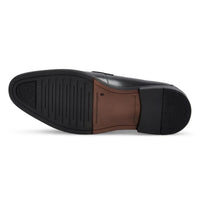Ted - Klassieke zwarte leren penny loafers met mocassin-neus voor heren