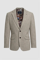Thomas - Heren Grijs Klassiek Herringbone Tweed Blazer