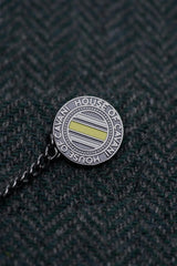 Thomas - Heren olijfgroene klassieke tweedblazer met visgraatmotief