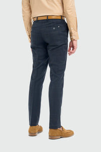 Torino - Men's 3 Piece Tailored Fit Navy Check Suit