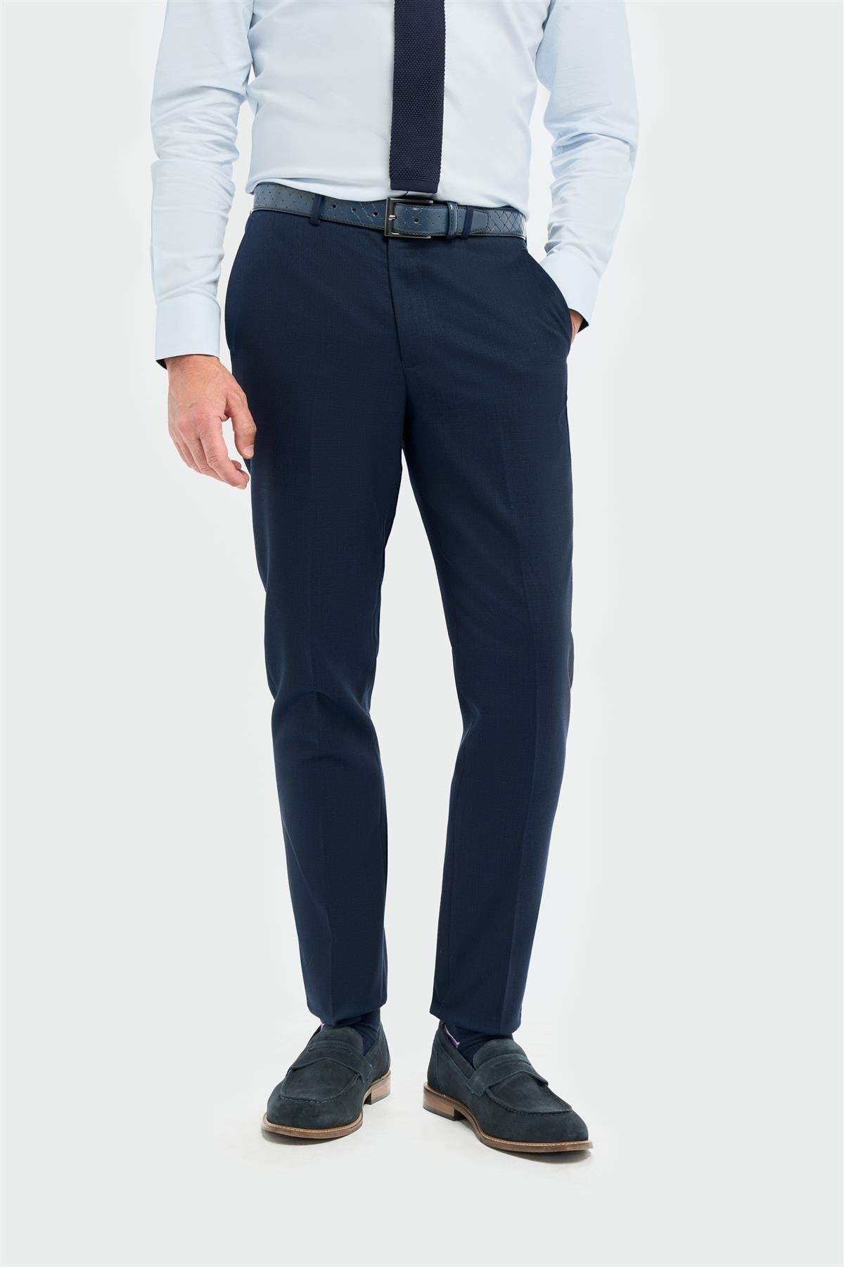 Tropez - Marineblauwe formele broek voor heren
