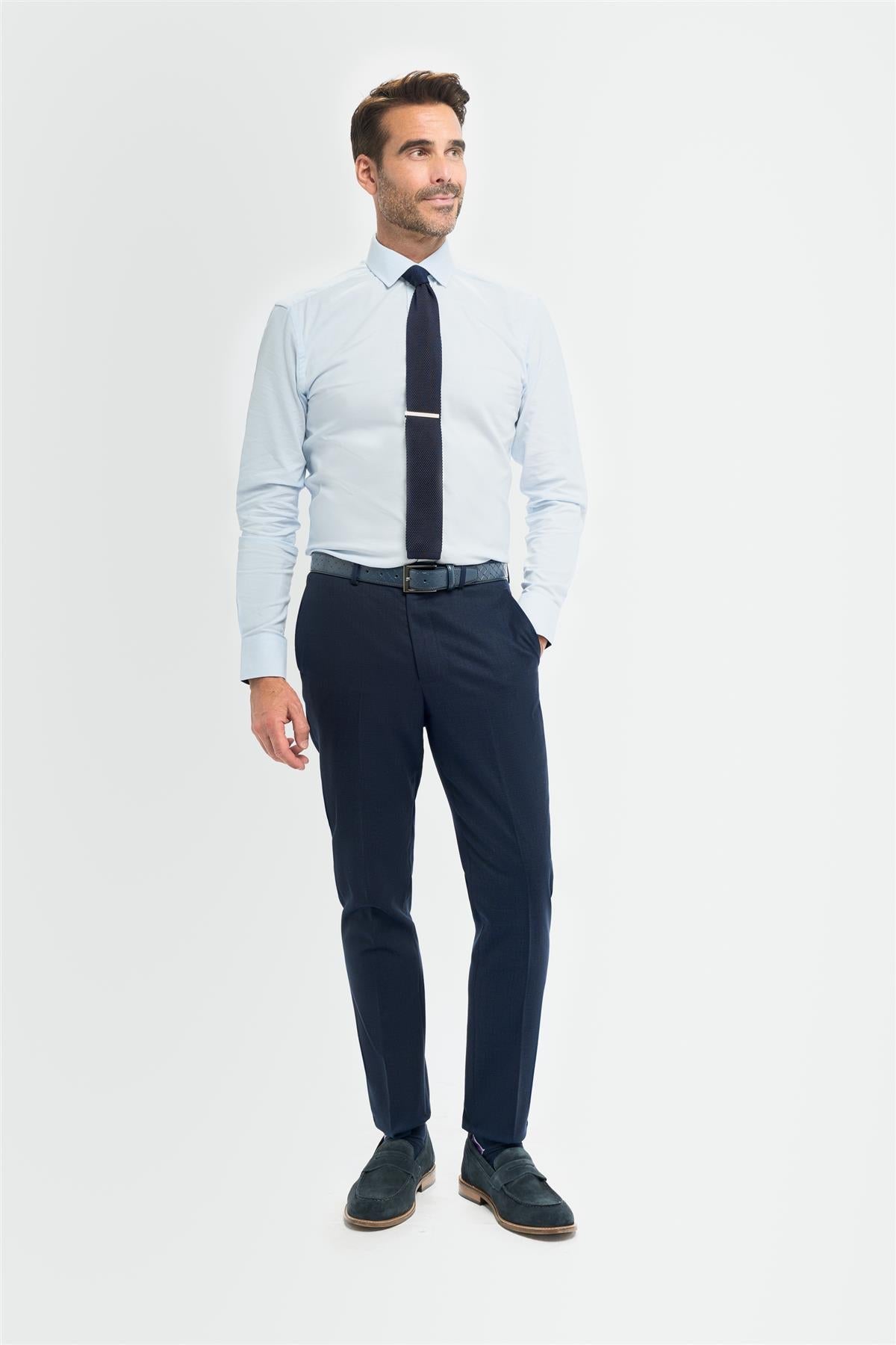 Tropez - Marineblauwe formele broek voor heren