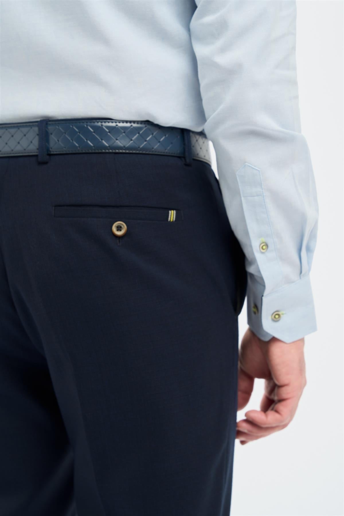 Tropez - Marineblauwe formele broek voor heren