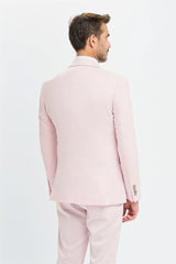 Tropez - Roze getailleerde herenblazer