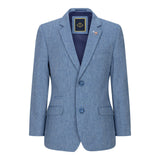 Boys 3 Piece Wool Suit Light Blue Tweed Vintage 1920s Classic 4 Pocket Waistcoat