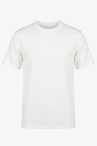 Wit geribbeld klassiek T-shirt voor heren