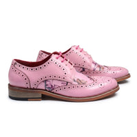 Wolf - Roze brogues met bloemenprint voor heren