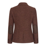 WS-12 - Dames Tweed Blazer Visgraat Wol Roestbruin