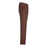 WS-12 - Dames Tweed Pantalon Visgraat Wol Roestbruin