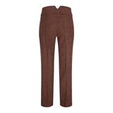 WS-12 - Dames Tweed Pantalon Visgraat Wol Roestbruin